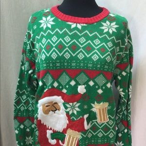 33 degrees ugly Santa Christmas sweater size Large